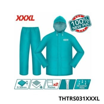 TOTAL Veste Et Pantalon Imperméable PVC Capuche XXXL Poches THTRS031XXXL