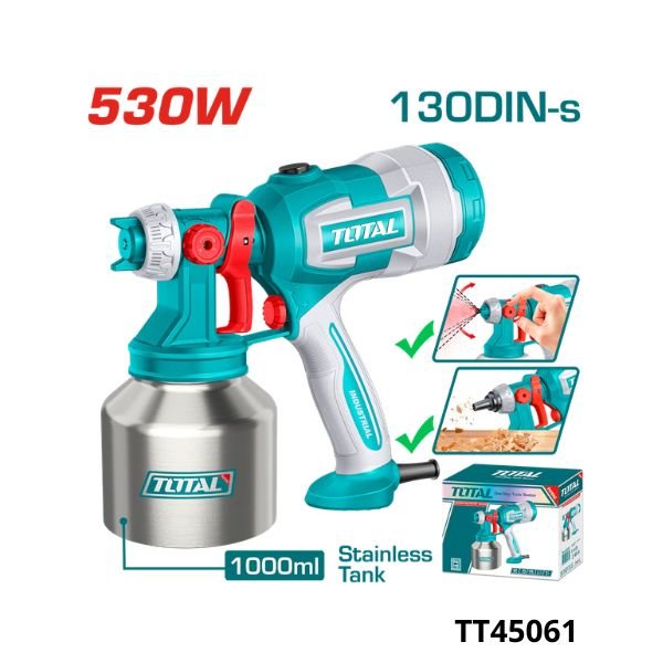 TOTAL Pistolet de peinture 530w TT45061 TOTAL Pistolet de peinture 530w TT45061