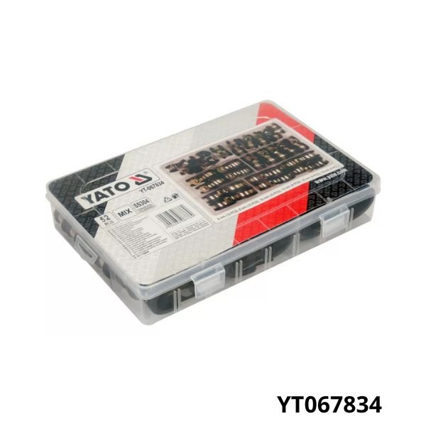 YATO Assortiment 52 colliers de serrage type r acier inoxydable YT067834 YATO Assortiment 52 colliers de serrage type r acier inoxydable YT067834