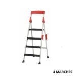 CASALINE Escabeau acier blanc 4 marches
