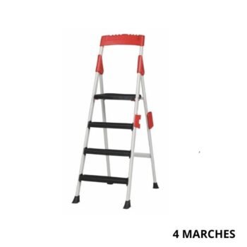 CASALINE Escabeau acier blanc 4 marches