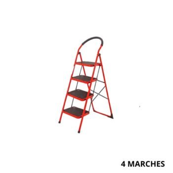 Casaline Escabeau acier rouge 4 marches ART03891