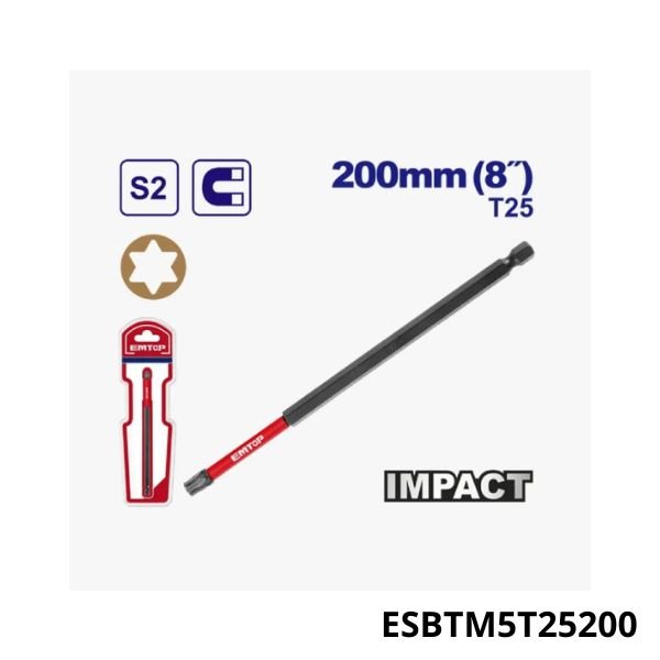 EMTOP Embouts de tournevis t25 200mm ESBTM5T25200 EMTOP Embouts de tournevis t25 200mm ESBTM5T25200