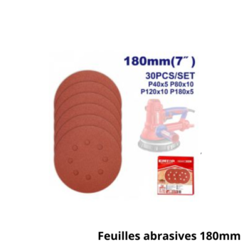 EMTOP Lot 30 feuilles abrasives 180mm EKRS180030