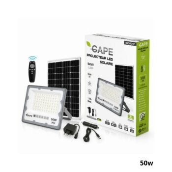 GAPE Projecteur led solaire 50w rechargeable ART050W