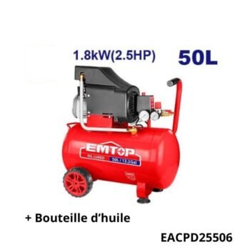 EMTOP Compresseur d'air 50l 2.5hp EACPD25506
