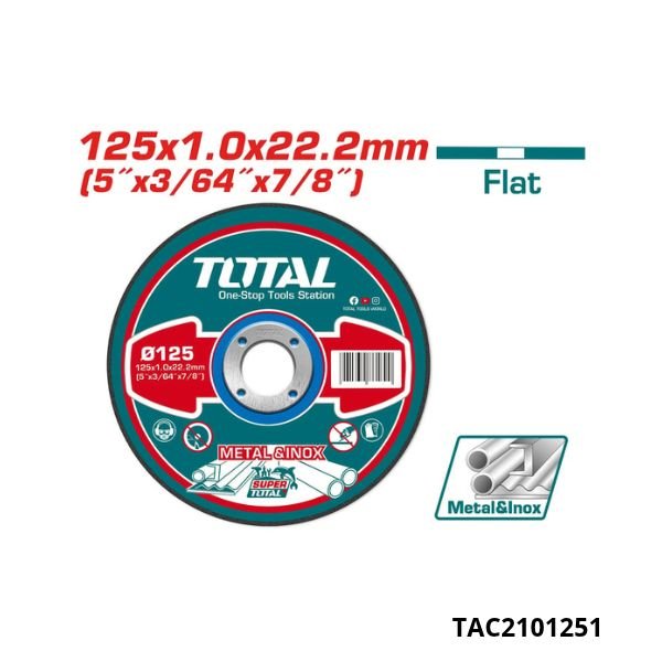 TOTAL Disque a tronconner 125mm 1mmx22.2mm TAC2101251 TOTAL Disque a tronconner 125mm 1mmx22.2mm TAC2101251