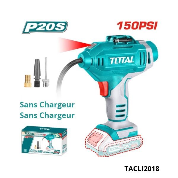 TOTAL Compresseur portatif sans batterie sans chargeur TACLI2018 TOTAL Compresseur portatif sans batterie sans chargeur TACLI2018