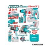 TOTAL Kit outillages 3en1 + accessoires 20v 2.4ah TCKLI202598