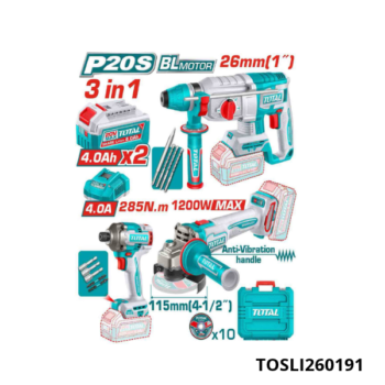 TOTAL Kit outillage 3IN1 20V TOSLI260191