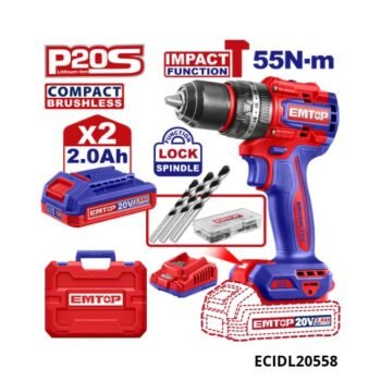 EMTOP Visseuse perceuse brushless 55nm 20v ECIDL20558