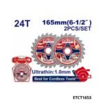 EMTOP Jeu de 2 disques bois 165mm 24t ETCT1653