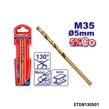 EMTOP Meche acier m35 hss 5mm ETDB130501