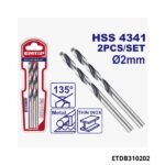 EMTOP Jeu de 2 meches metal hs 2mm ETDB310202