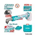 TOTAL Tournevis a cliquet d'angle sans fil 80nm TAIRLI208
