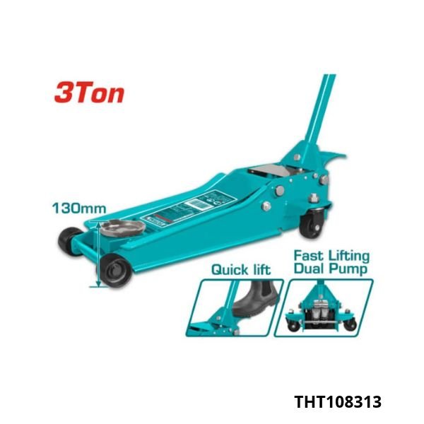 TOTAL Cric hydraulique roulant 3t THT108313 TOTAL Cric hydraulique roulant 3t THT108313