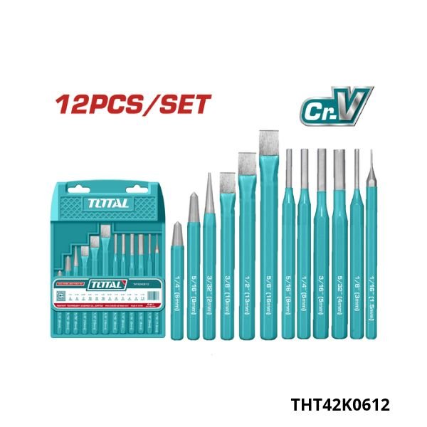TOTAL Jeu de 12 chasse goupille THT42K0612 TOTAL Jeu de 12 chasse goupille THT42K0612