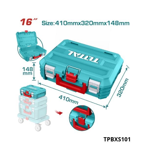 TOTAL Caisse à outils empilable 16 pouce TPBXS101 TOTAL Caisse à outils empilable 16 pouce TPBXS101